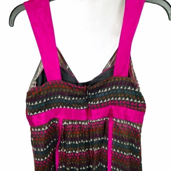 Saja 100% Silk Sleeveless Pink Brown Dress Size 8 - Picture 5 of 12